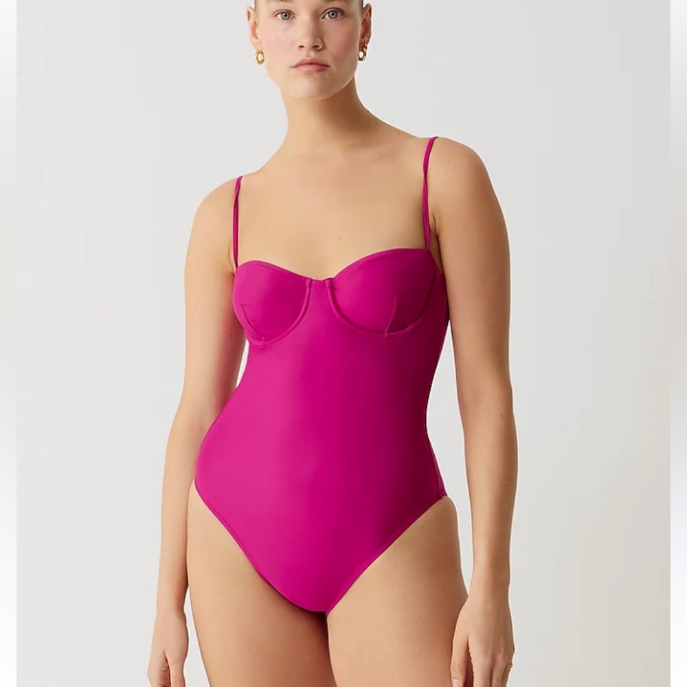 NWT J. Crew Heritage Balconette Underwire One-Piece Swimsuit Size 12